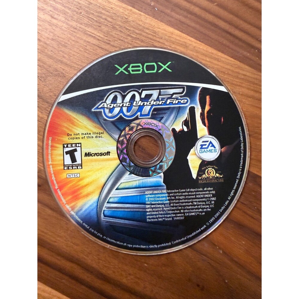 James Bond 007 in Agent Under Fire Microsoft Xbox, 2002 Disk Only